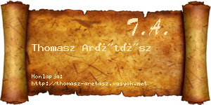 Thomasz Arétász névjegykártya